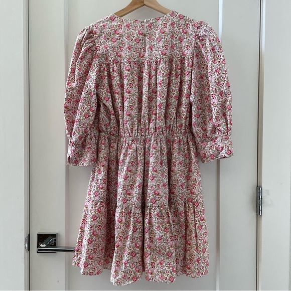 HYACINTH HOUSE Tuckernuck Pink and Red Floral Maddie Mini Dress Retail 158$ Sz S - Picture 6 of 10